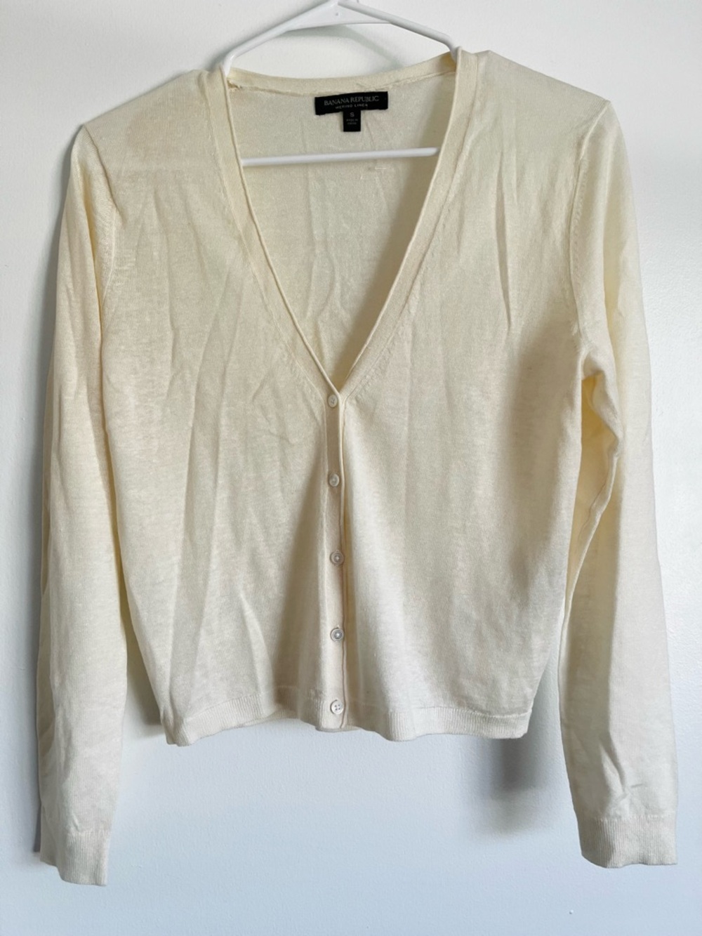 NWOT Banana Republic Merino Wool Linen Blend Cardigan Size S